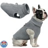 Idepet Dog Fleece Vest Sweater Zip Up Warm Pullover Dogs Jacket with D-Ring Leash Winter Cold Weater Coat Pet Sweatershirt Clothes Hoodie for Small Medium Dogs Boy Girl (Gray, L)