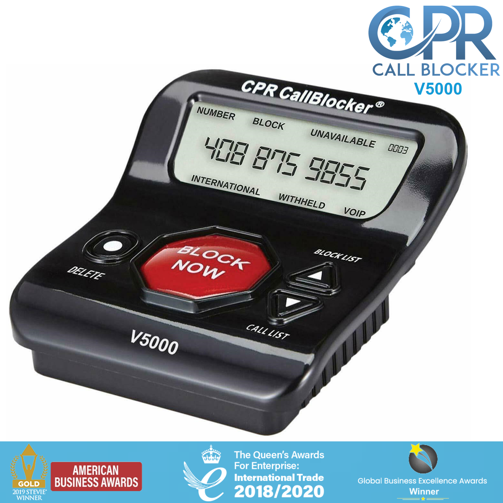 CPR V5000 Call Blocker For Landline Block Unwanted Phone Calls Stop