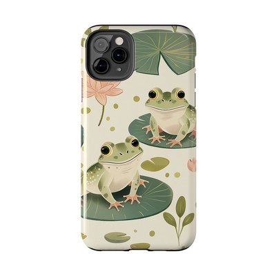 Frog Water Lily Flower Tough Apple iPhone 11 12 13 14 15 & Samsung Galaxy Case