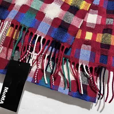 Moma Design Glen Prince Wool Plaid Scarf Rare Wooven The Museum Of Modern Art