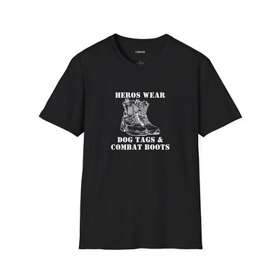 Heros Wear Dog Tags And Combat Boots Unisex Softstyle T-Shirt