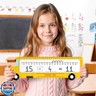 BrightenKidz 26-Pack School Bus Number Line Dry Erase Boards Cards, 14