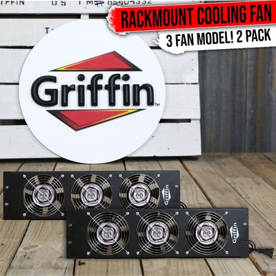(2 Pack) Rack Server Exhaust Fans | Mount on Rails Temperature Control Cabinet