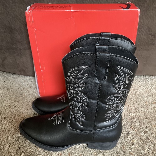 NEW Deer Stags Ranch Western Cowboys Boots, Black, Size Mens 6
