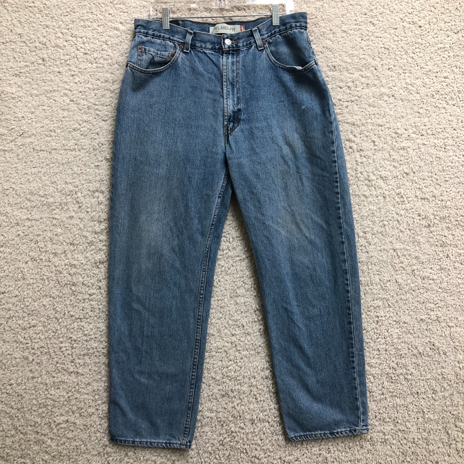 VINTAGE Levis 550 Jeans 36x32 (Fits 35x30) Mens Blue Denim Relaxed Straight Leg