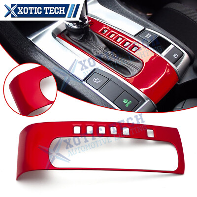 For Honda Civic 2016-2021 Red Console Gear Shift Box  Frame Cover Decoration