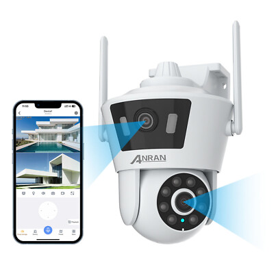 ANRAN Wireless Security Cameras System Outdoor Home Dual Lens Wifi Night Vision