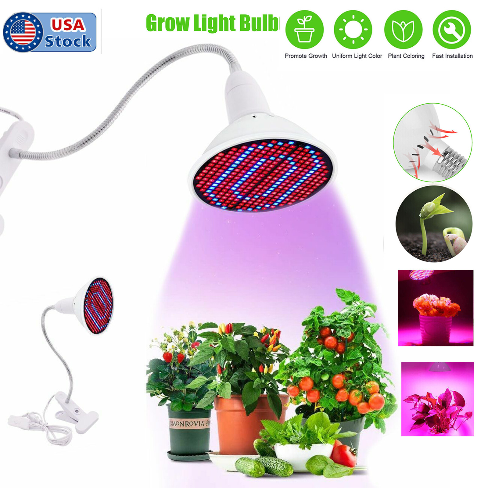 Full Spectrum Led Bulb For Indoor Plants Flower Veg Growing Clearance