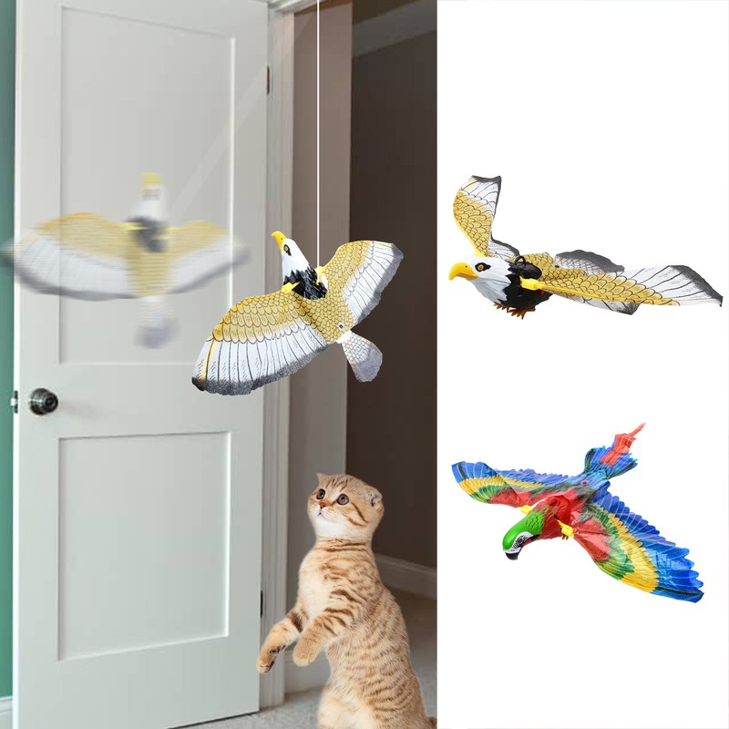 Interactive Simulation Bird Cat Toy Flying Eagle Electric Hanging ToyCat Scratch