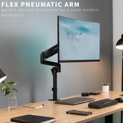 VIVO Black Single Monitor Arm Sit-Stand Desk Mount for One Screen up to 32"