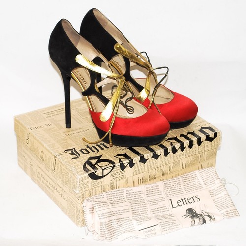 John Galliano Women Multicolor High Heel Shoes Suede
