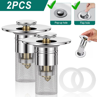 1/2PCS Bathroom Sink Plug Stopper Wash Basin Core Bounce Pop Up Drain Filter
