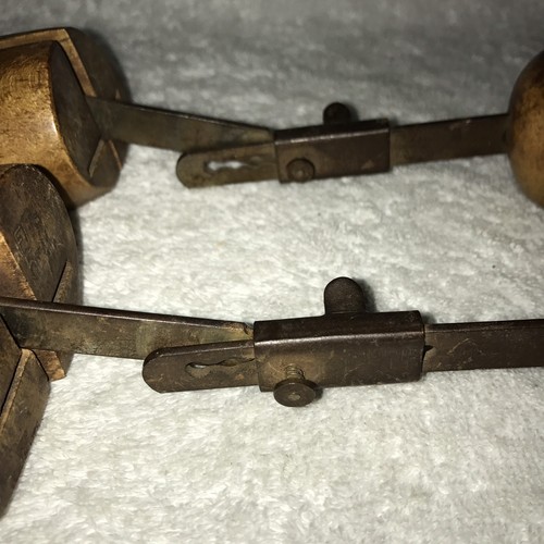 Vintage Wood Iron Shoe Form Tree Stretchers Antique Patent Date Feb 12 1924 Rare