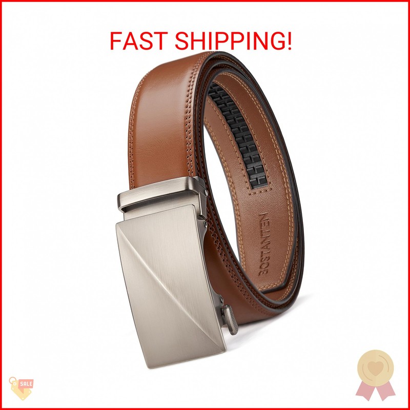 BOSTANTEN Mens Belt Leather Ratchet Belt For Men Dress and Casual with  Adjustabl