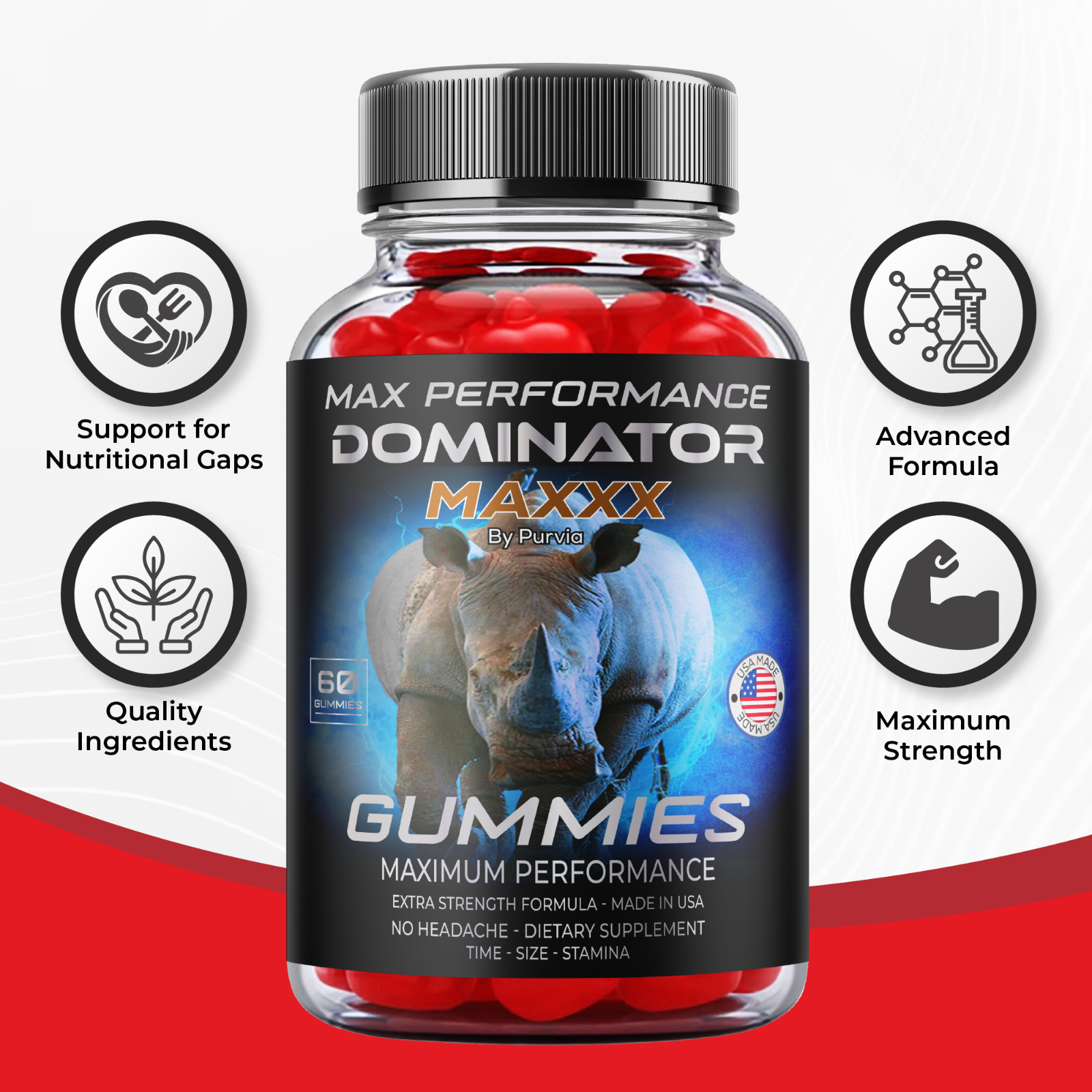 (5 Pack) Dominator Maxx Gummies For Men - Dominator Max Gummies Advanced Formula