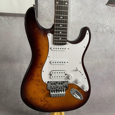 Factory Sunburst ST Electric Guitar Chrome Parts Floyd Rose Bridge HPL Fretboard