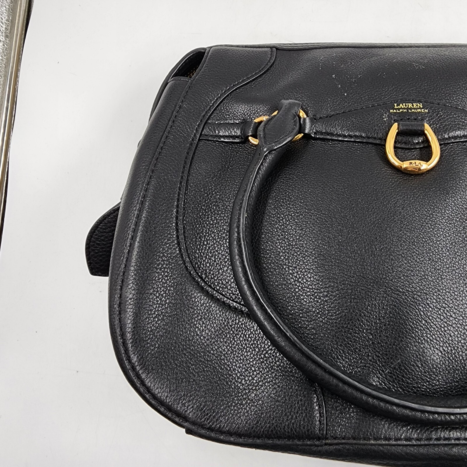 Lauren Ralph Lauren Stonegate Leather Satchel Women's Black Zip Top Closure - Picture 4 of 23