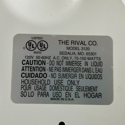 Rival Crock Pot Model 3120 Slow Cooker Blue