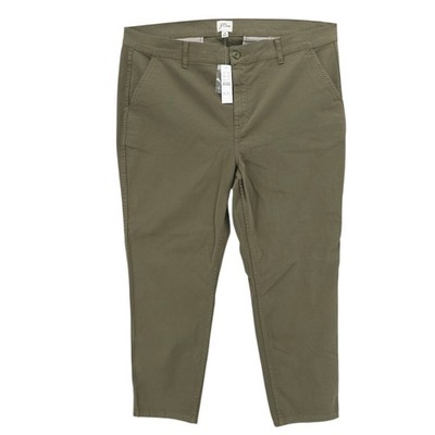 NWT J.CREW Women's Vintage Slim Straight Stretch Chino Pants Green Size 34