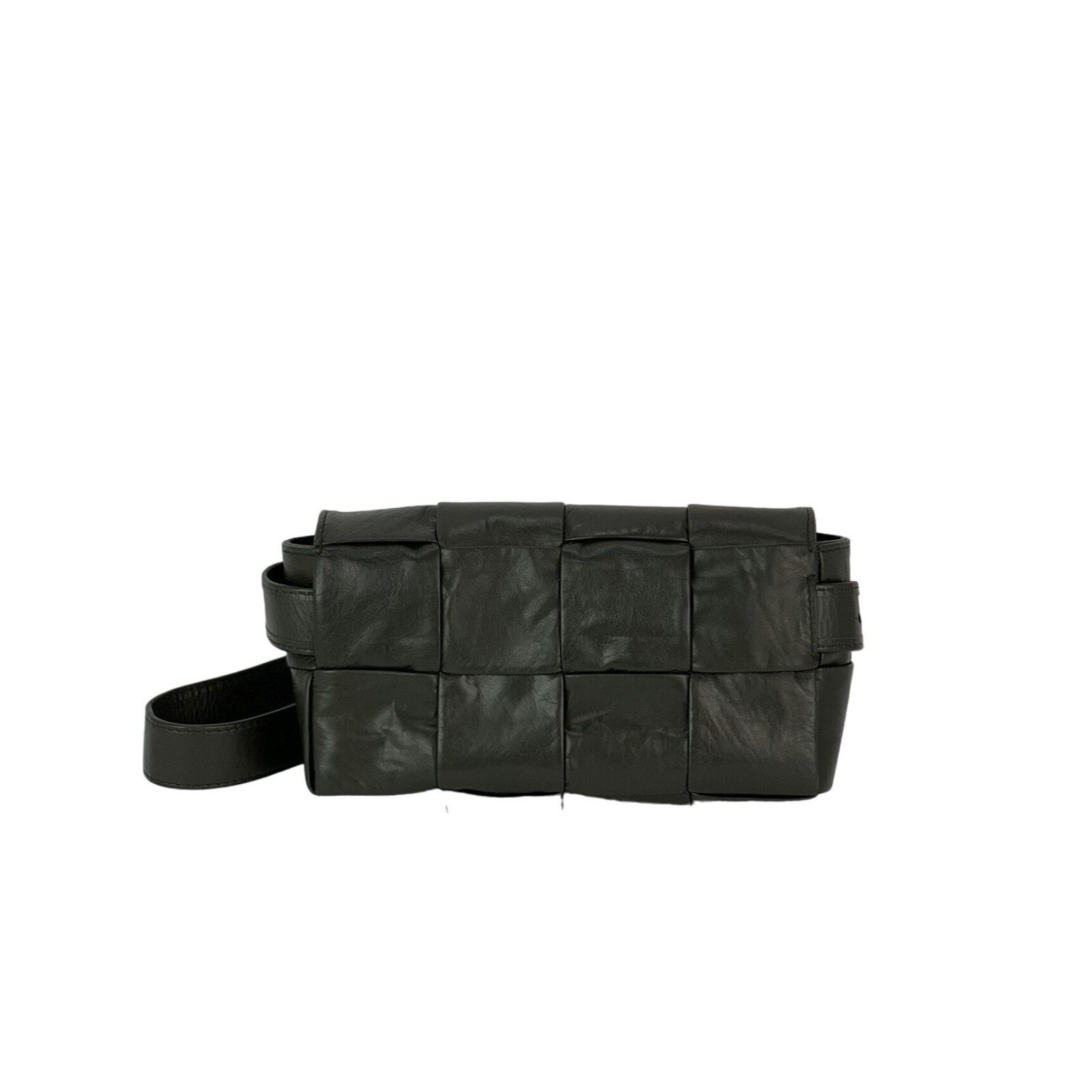 Bottega Veneta Calfskin Intrecciato Cassette Belt Sling Bag Dark Green