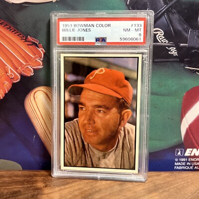1953 Bowman Color #133 Willie Jones - PSA 8 NMMt Phillies High End