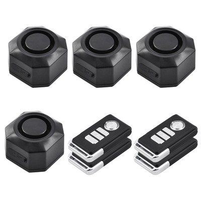 4× Wireless Anti-Theft Motorcycle Bike Alarm 110dB Vibration USB Charge w/Remote