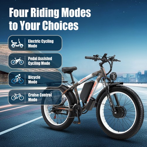 KETELES 2000W E-Bike V3 Electric Bicycle 26" FatTire 48V 23Ah Dual Motor 35MPH
