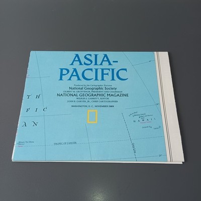 National Geographic Asia-Pacific Map 1989 Vintage Double Sided Fold Supplement