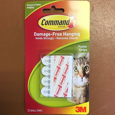 3M COMMAND POSTER STRIPS Pack of 12  Damage Free Poster Picture Hanging Strips