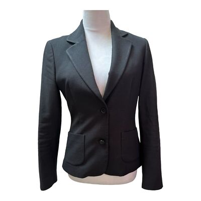 Vintage Sisley Black 2 Button Front  Office Attire Blazer Size 6 (Italian 40)