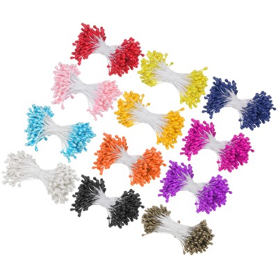 1800-Pack 3mm Mini Double Heads Artificial Flower Stamen Pistil for Crafts