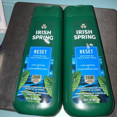 2 Irish Spring Body Wash, Reset, Cool Menthol & Ocean Breeze Scent, 20 Ounce
