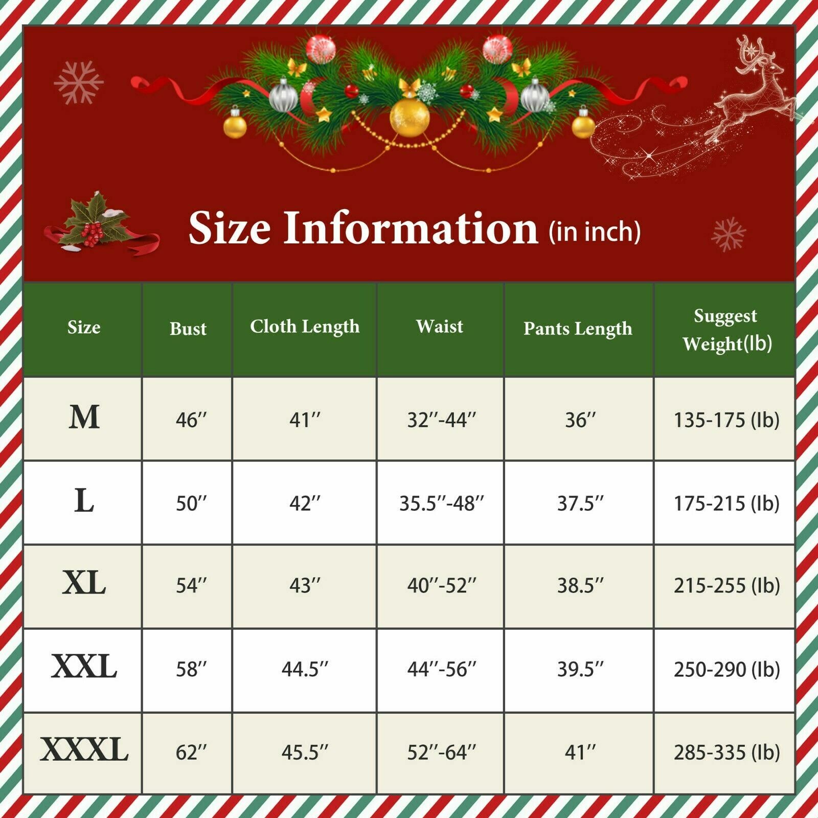 Men's Deluxe Santa Suit 12PC. Christmas Adult Santa Claus Costume