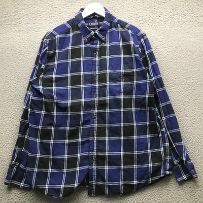 Chaps Performance Flannel Button Down Shirt Men's XL Long Sleeve Plaid Black