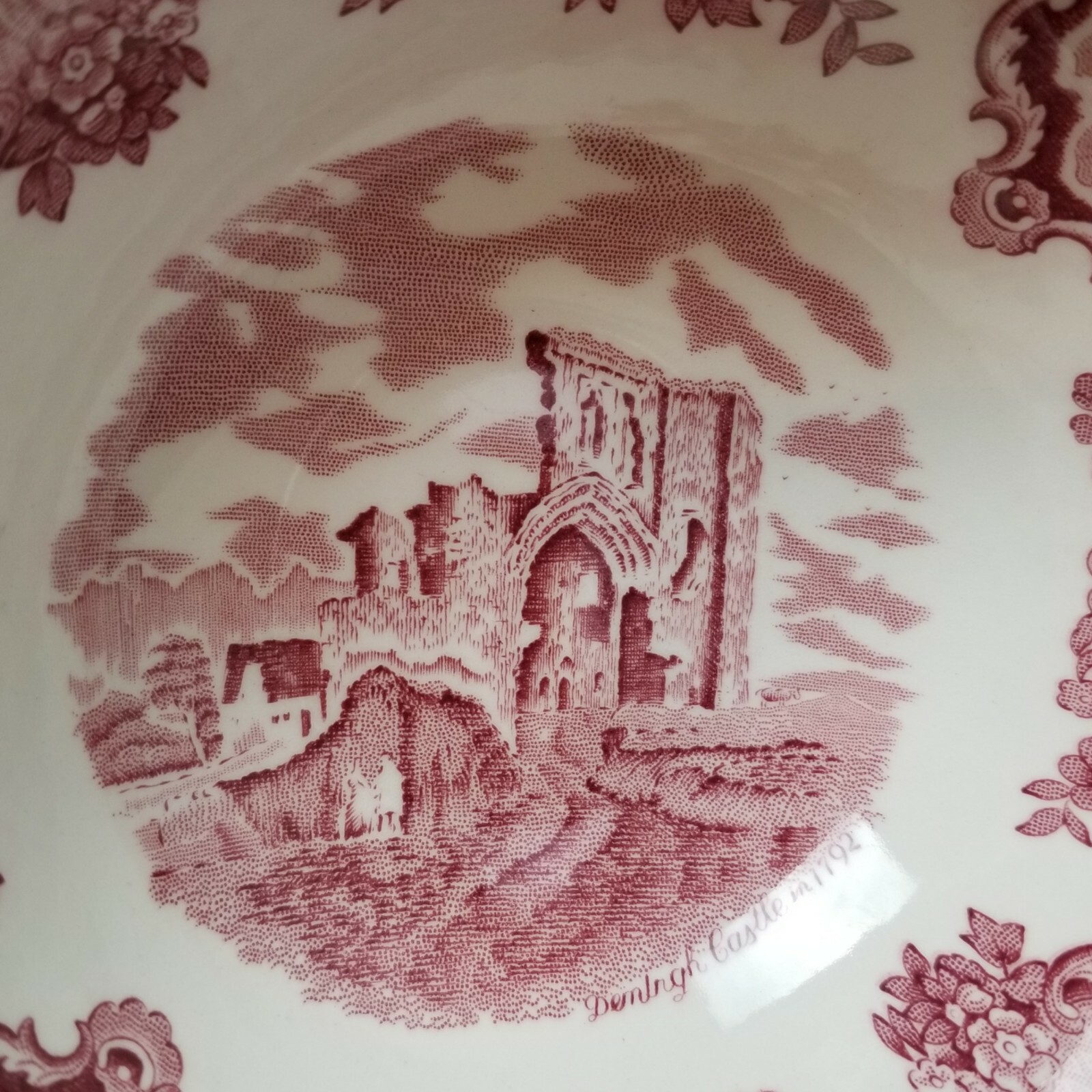 Johnson Brothers England dessert bowl pink crown Denlrgh Castle ceramic 6 inch