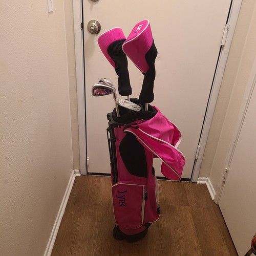 Lynx LX Jr. Girls Set Driver 3Wood 7iron, SW & Putter Pink Lynx LX Jr. Girls Set Driver 3Wood 7iron, SW & Putter Pink