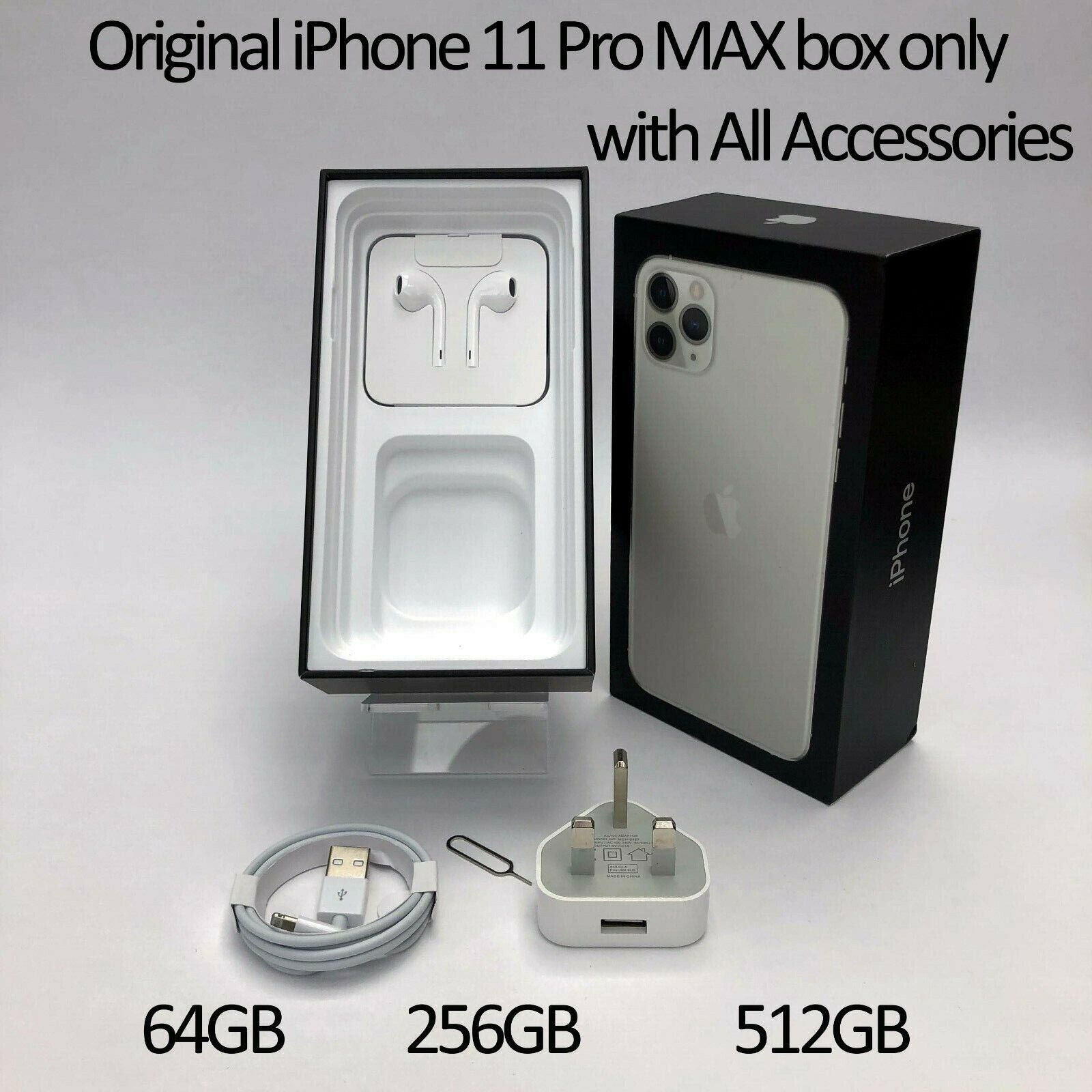 Original iPhone 11 Pro MAX box only including All Accessories 64GB 256GB 512GB | eBay Original iPhone 11 Pro MAX box only including All Accessories 64GB 256GB 512GB | eBay