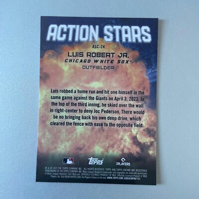 2023 Topps Chrome Update Baseball #ASC-24 Luis Robert Jr. Action Stars