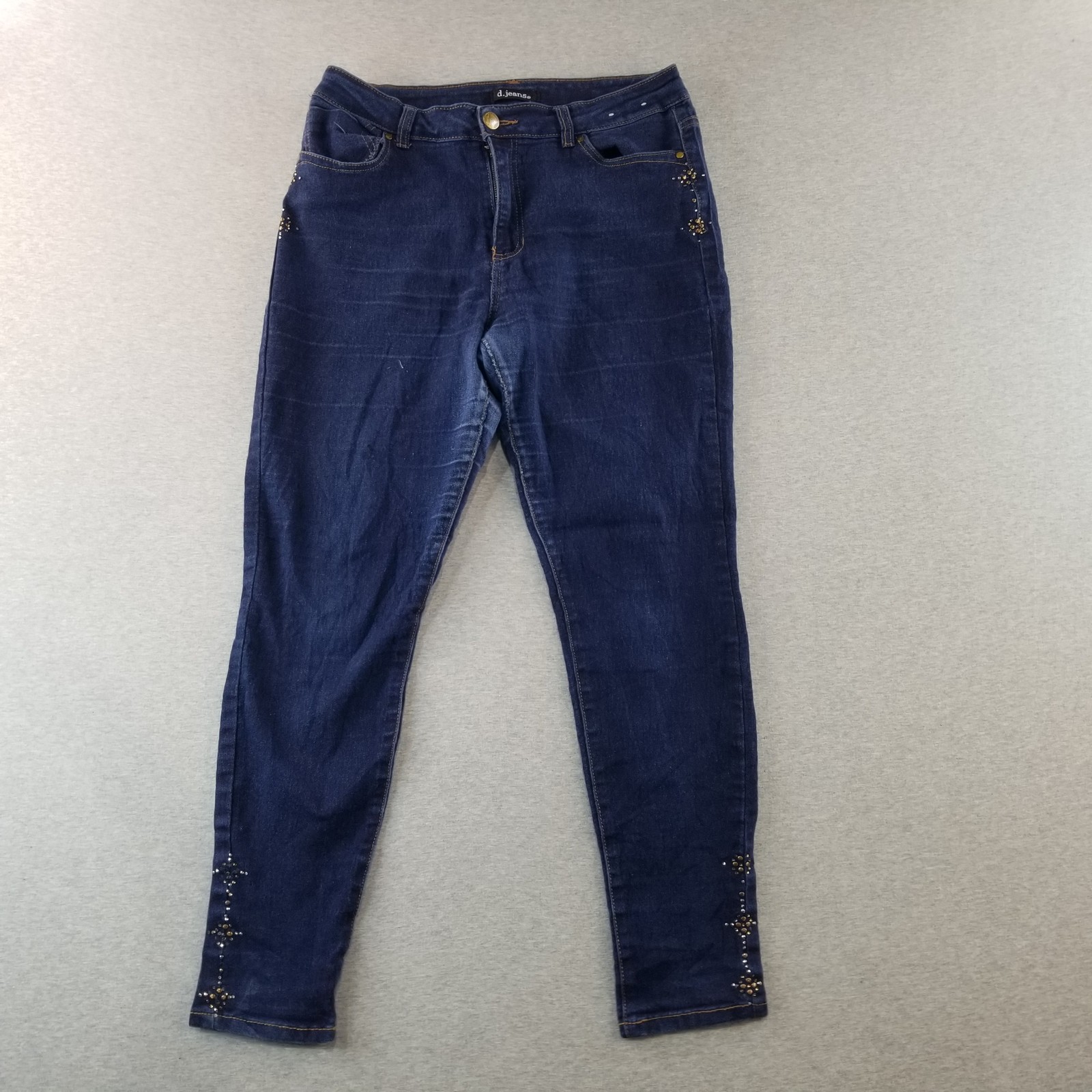 D. Jeans Women's Sz 12 Stretch Mat. Dark Wash Normcore Cute Trendy Comfy Nice