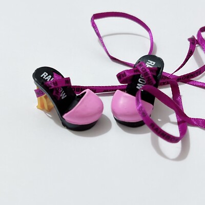 Rainbow High Doll Emi Vanda original purple ribbon lace shoes - New