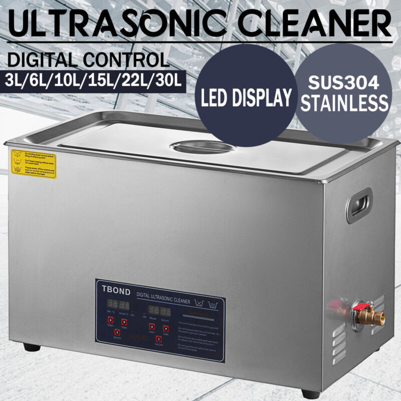 30L Ultrasonic Cleaner Cleaning Equipment Liter Industry Heated W/ Timer Heater