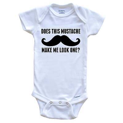 Does This Mustache Make Me Look One Funny First Birthday One Piece Baby Bodysuit