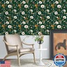 BOKEBEVE Green Leaf Wallpaper Peel and Stick Gold Floral Contact Paper Boho Wall Paper for Backsplash Shelf Liner Drawer Wall Removable Renter Friendly 17.5 x 78.5In