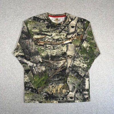 Mossy Oak Long Sleeve Shirt Mens Small Green Camo Scent Control Hunting Tee