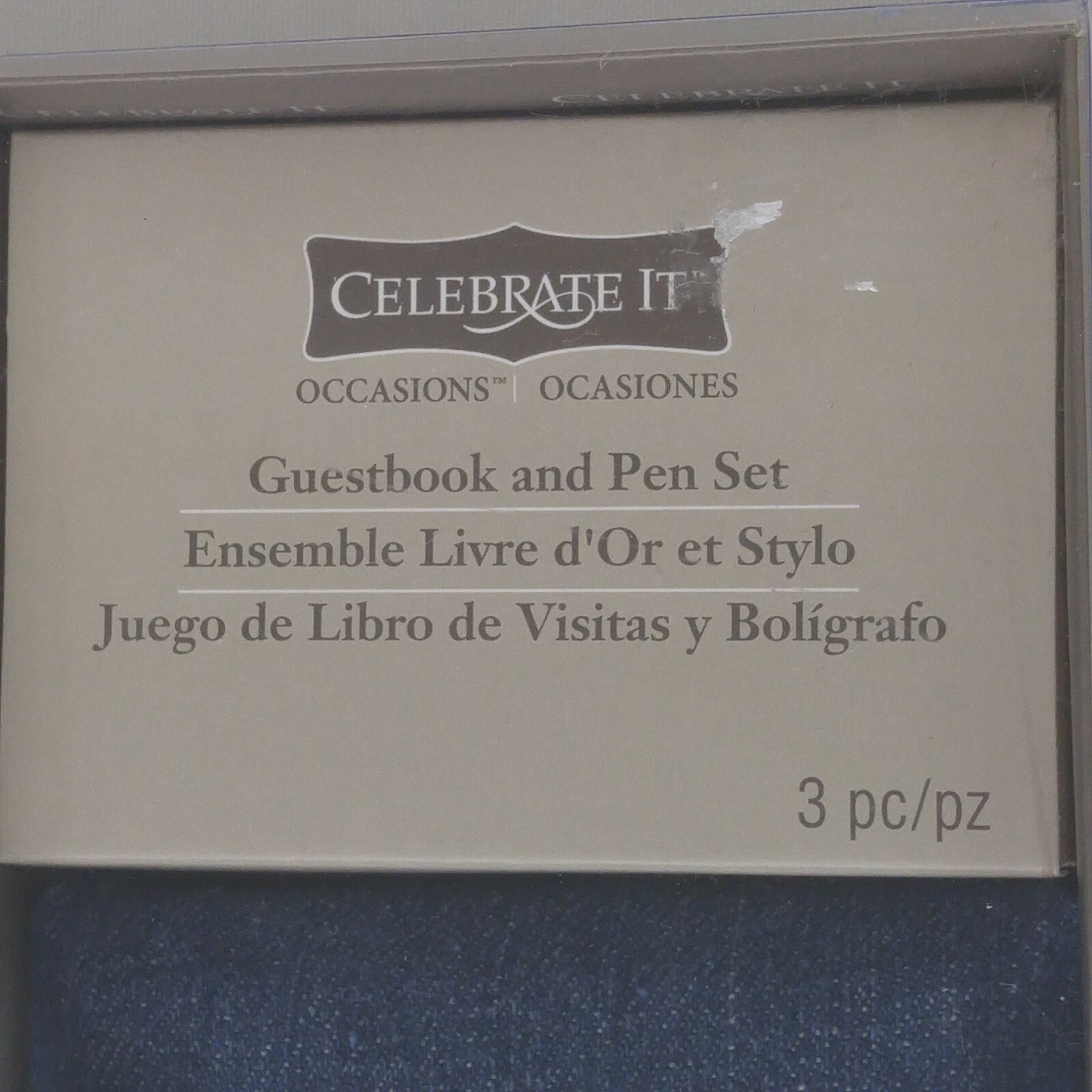 Blue Jean Denim Lace Wedding Guest Book Pen Cake Server Knife Set Country Farm