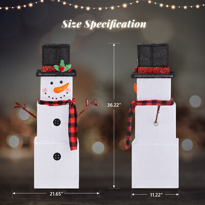 3 FT Lighted Snowman Outdoor Christmas Decoration with 75 LED Warm White Lights