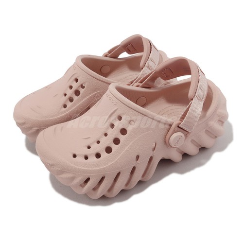 

Crocs Echo Clog T Pink Clay Toddler Infant Slip On Sandals Тапочки 208191-6TY, Розовый, Echo Clog T