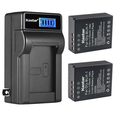 Kastar Battery LCD Wall Charger for Olympus BLH-1 BCH1 Olympus OM-D E-M1 Mark II