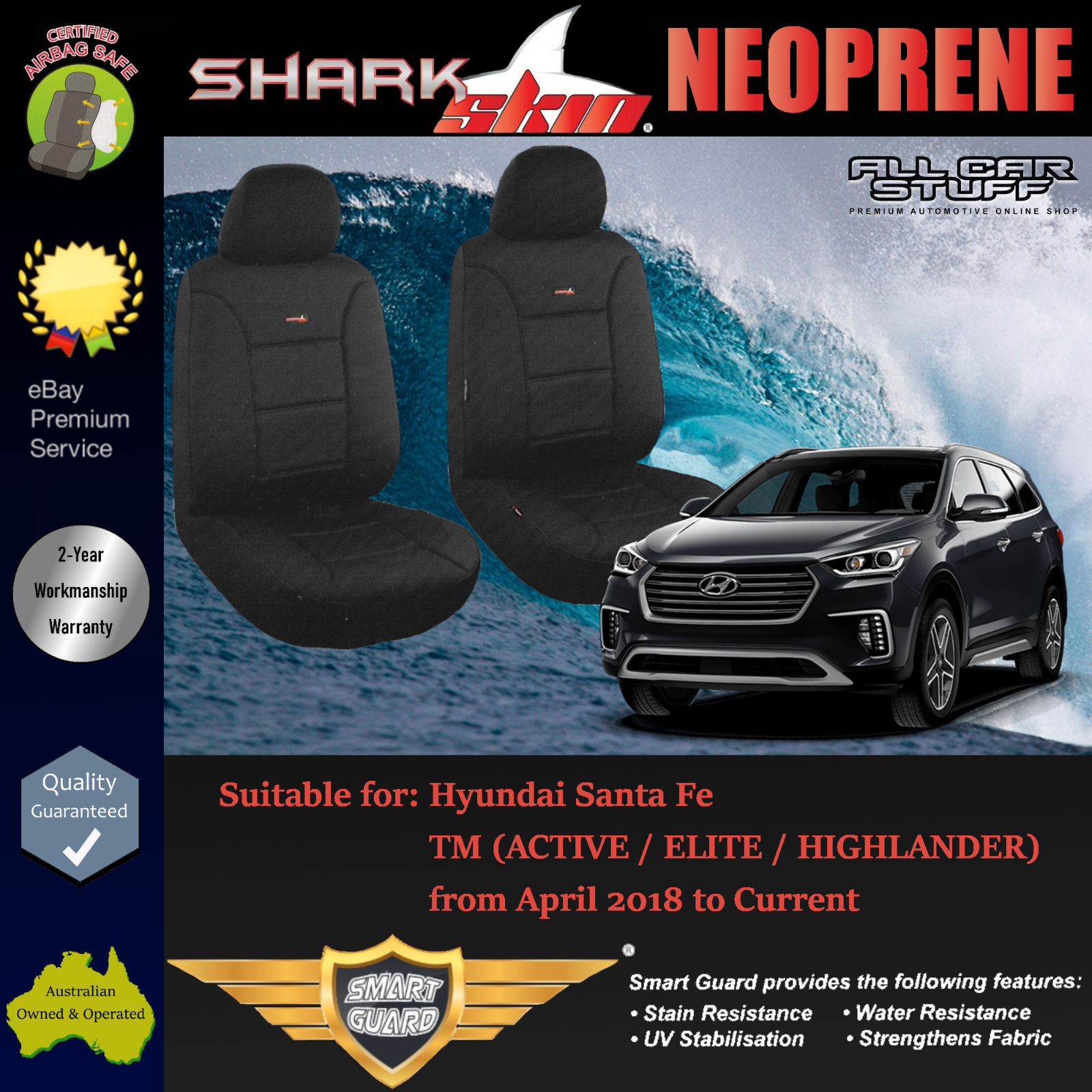 SharkSkin Neoprene Front Seat Covers 