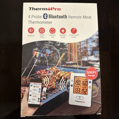 ThermoPro TP25 500ft Wireless Bluetooth Meat Thermometer w 4 Probes Rechargeable